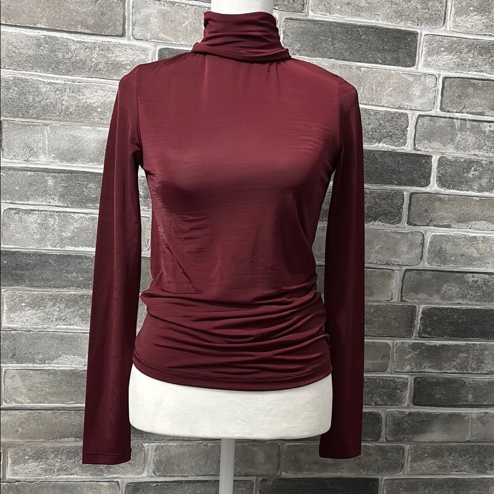 Forever 21 Burgundy Turtleneck Top